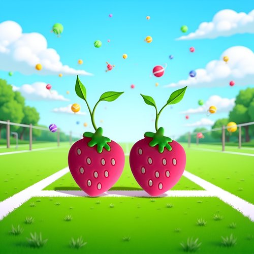 Czhotg 2Pcs Pink Strawberry Tennis Racket Vibration Dampener Soft Silicon Racket Dampener Cartoon Shape Tennis Racquet Shock Absorbers Tennis Racket for Racquetball