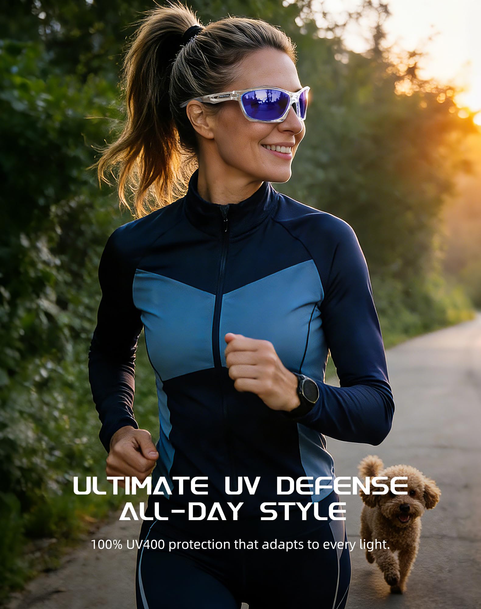 Innerking Sports Polarized Sunglasses for Men and Women, TR90 Fashion Retro Frame Designer Style Unisex, UV 400 Protection Sun Glasses for Fishing Cycling Driving Running