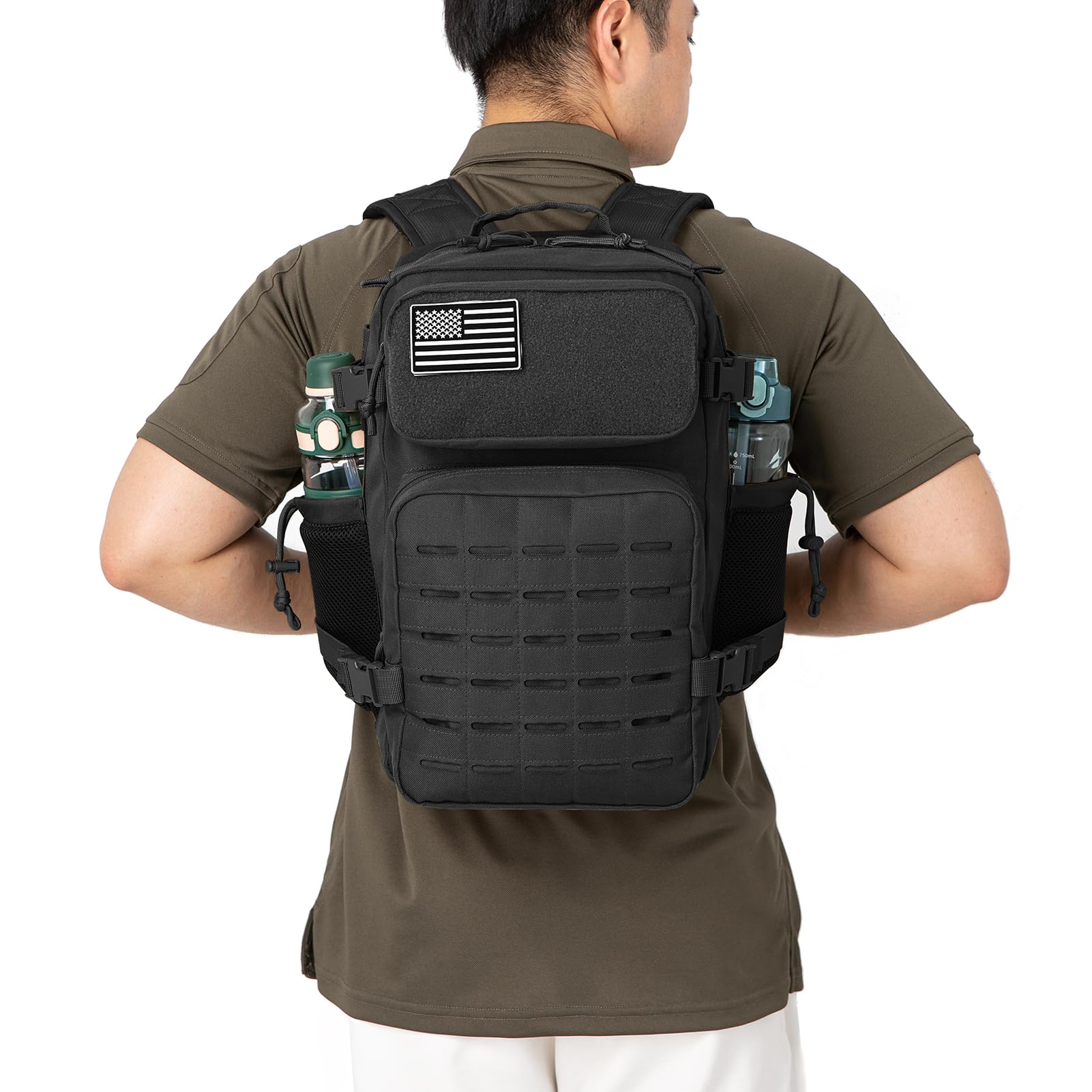 QT&QY 35L Tactical Military Backpack Gym For Men Army Molle Rucksack Small Bug Out Bag 24 Hour Assault EDC Pack Hiking Daypack Motorcycle Backpack