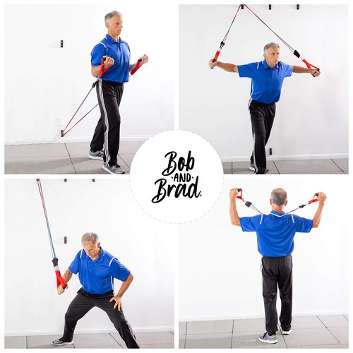 BOB AND BRAD Resistance Bands Set, Stackable Up to 125 lbs Workout Bands with Handles, Door Anchor & Ankle Straps - Exercise Bands for Strength Training, Home Gym Fitness, Physical Therapy & Yoga