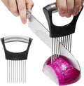 JAYVAR Onion Holder - Stainless Steel Vegetable Cutter for Slicing Onions, Tomatoes & More | Food Slicer Tool