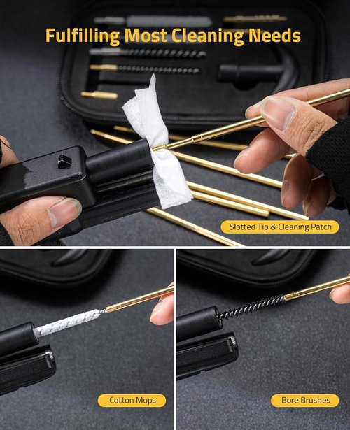 CVLIFE Gun Cleaning Kit - Universal Cleaning Solution for .177, .22, 9mm, .357, .40, .45 | Complete Set for Rifles & Handguns