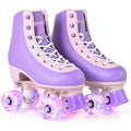 NEMONE Lavendar Dream Quad Roller Skates for Women, Girls - Light-Up PU Leather High-Top