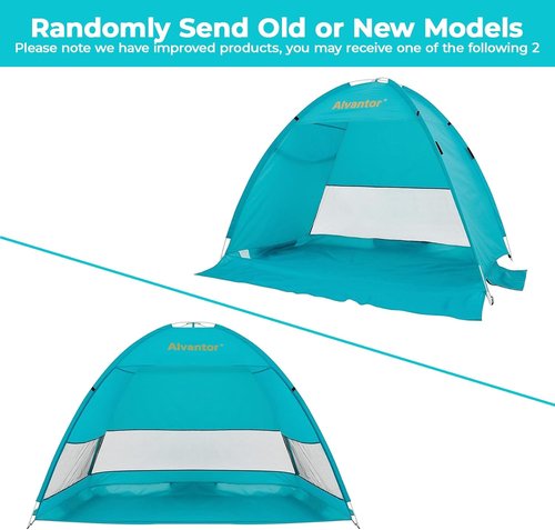 Alvantor® Beach Tent - Automatic Instant Pop-Up Sun Shelter | UPF 50+ Portable Canopy for 2-3 People