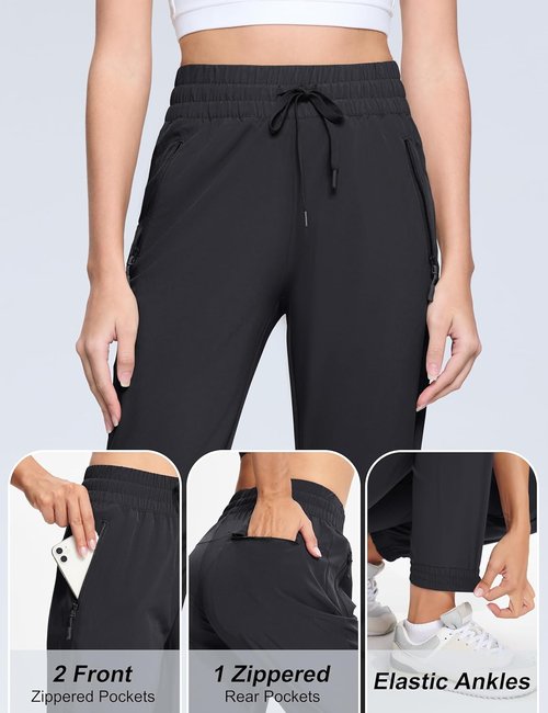 MAGCOMSEN Women's Hiking Pants - Lightweight Quick-Dry Athletic Joggers with Pockets for Outdoor Travel