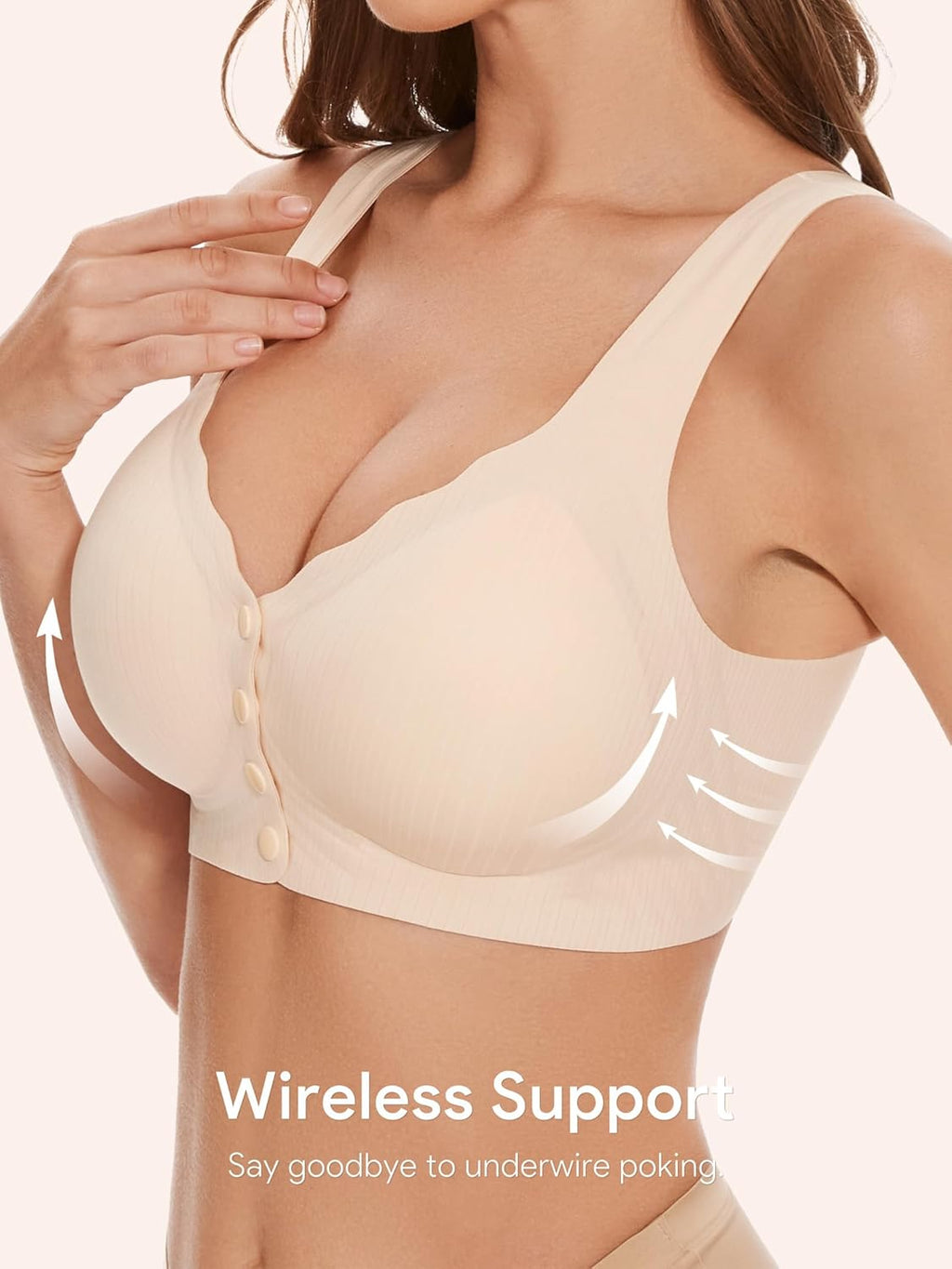 Skiennix Seamless Front Close Bras for Women - Post-Surgery Comfort & Support | Full Coverage, Moisture-Wicking