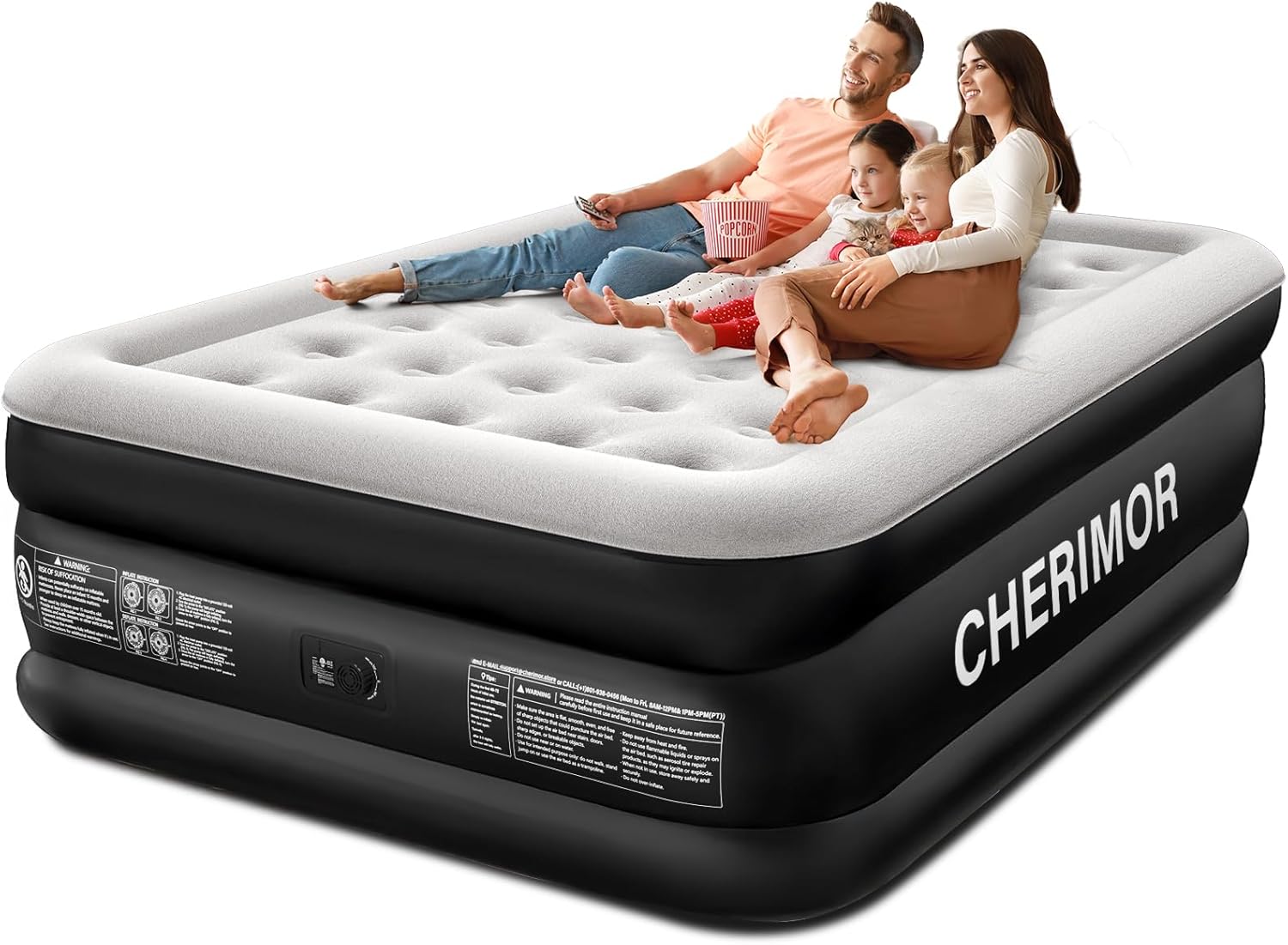 Queen Air Mattress - Built-In Pump & 18" Raised Comfort | Leak-Proof Design Supports 800 lbs