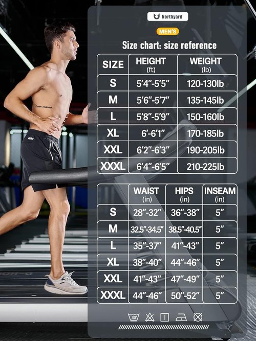 NORTHYARD Men's Running Athletic Shorts 5"/ 7"/ 9" Workout Gym Short Tennis Quick Dry Active Sport Hiking Basketball