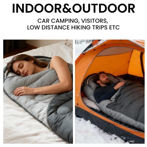 All Season Sleeping Bag – 32°F Cold Weather Rated, Lightweight, Waterproof & Packable – Camping & Backpacking Sleeping Bag for Adults with Compression Sack
