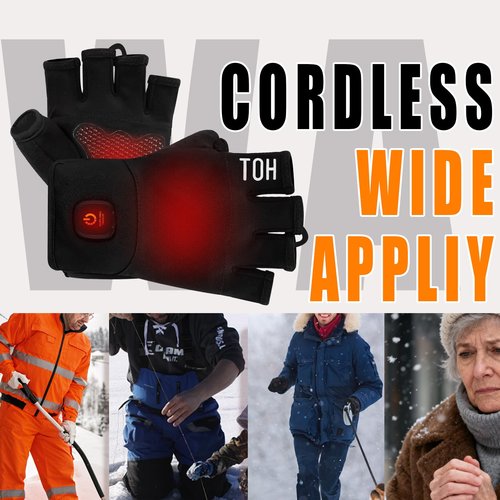 voodoospot Rechargeable Heated Fingerless Gloves for Women Hand Warmer Desk for Men Electric for Motorcycle Work Football Hunting ski Golf Thin Portable Reusable Battery