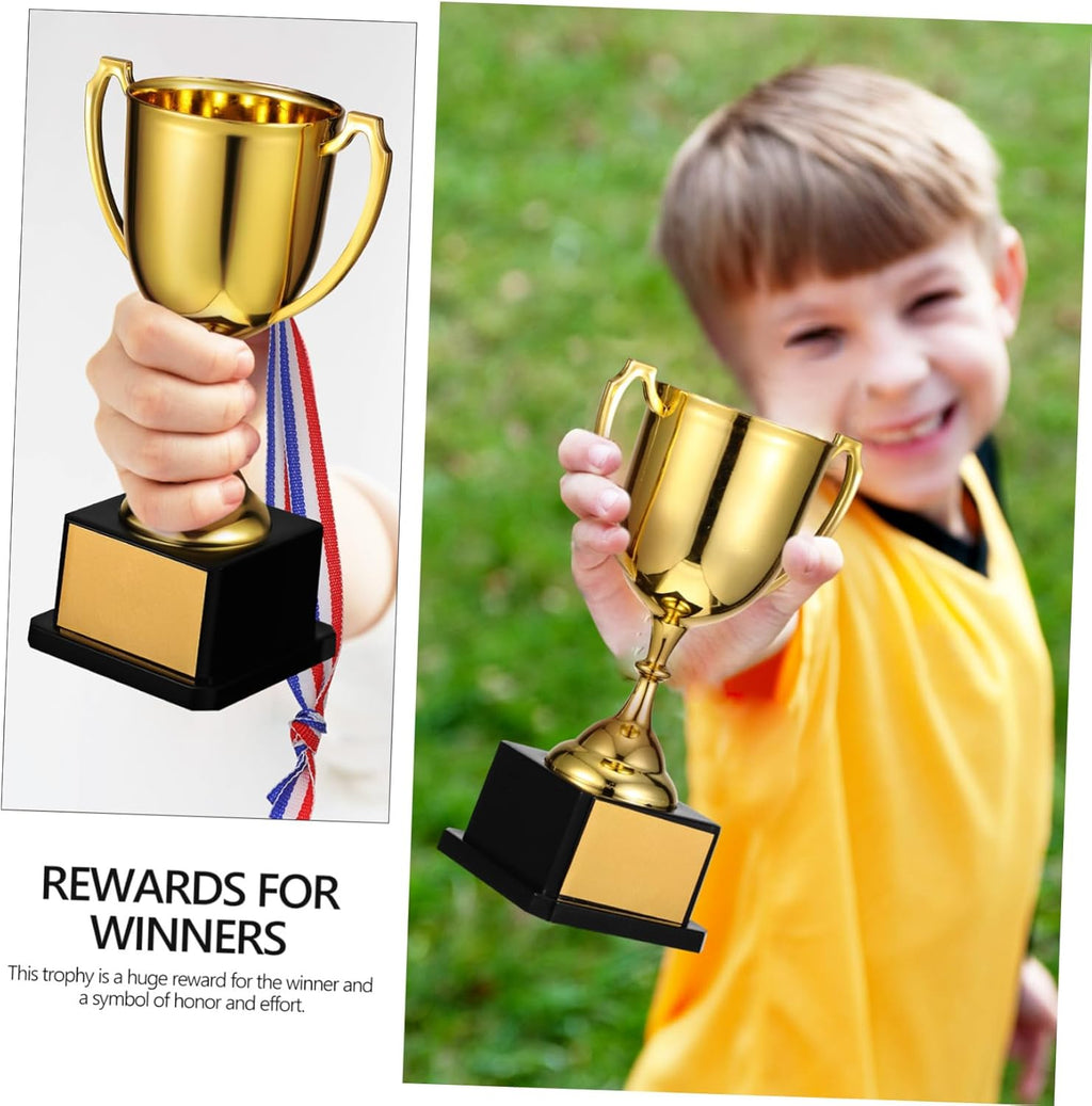Veemoon Trophy Award - 7.5 Inch Plastic Trophy Cup for Party Favors & Competitions | Gold