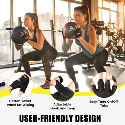 HOZMOZ Weight Lifting Gloves - Ventilated, Thick Padded Design for Full Palm Protection | Unisex Fitness Training