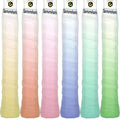 Tannius Tacky Tennis Racket Grip Tape, 6 Pack Tennis Grips, Absorbent and Enhanced Tennis Racquet Overgrip Tape（Gradient Color