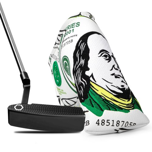 Golf Putter Covers 3D Embroidery Hundred Dollars Blade Putter Headcover with Magnetic Closure Putter Head Covers Leather Golf Headcovers for Clubs Most Brand Clubs(for Blade Putter)