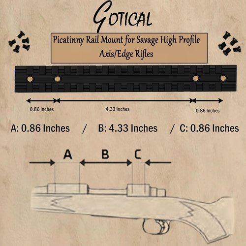 Gotical Combo of 3 | Compatibility Picatinny Rail Mount Built specifically for Savage Axis/Axis II/Edge Rifle with Ejection Port Cut-Out & 4x30 AO Compact Scope Objective Lens