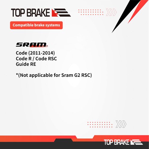 TOP BRAKE Disc Electric Bike Brake Pads for AVID SRAM Code R/RE/RSC Guide RE | E-Bikes, E-MTB, Bike Parking | E-Bike Compound,Long Lasting,Premium E+ Version,Gold (PIN Included)