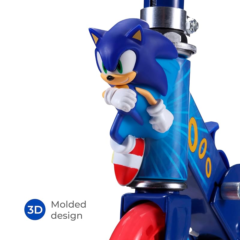 2 Wheel Kick Scooter for Kids with Sonic Variation - Foldable, Light Up LED Wheels