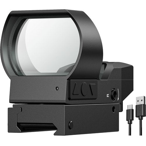 EZshoot Rechargeable Motion Awake Multiple Reticle Red Green Dot Sight, 40mm (1.6") Large Lens Reflex Sight, Red Dot Scope Optics for 20mm Picatinny Rail, Paintball Sights with Absolute Co-Witness