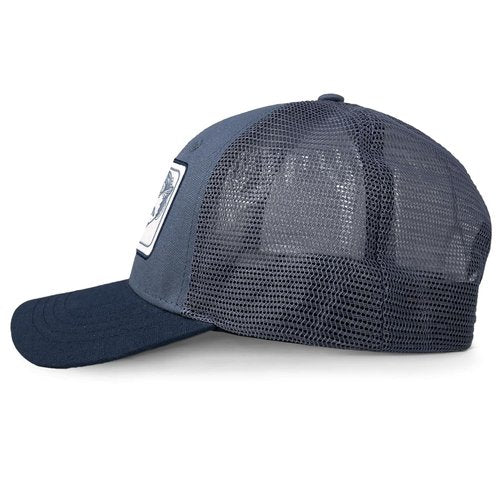 Fishing Gifts for Men Fishing Hat Embroidered Bass Fish Patch, Cotton, Blue, Trucker Hat