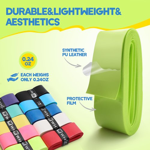 Solaradgy 20-Pack Tennis Racket Grip Tape with 10 Sweat-Absorbent Tennis Overgrip Tape Durable and Comfortable Handle Wraps for Enhanced Performance