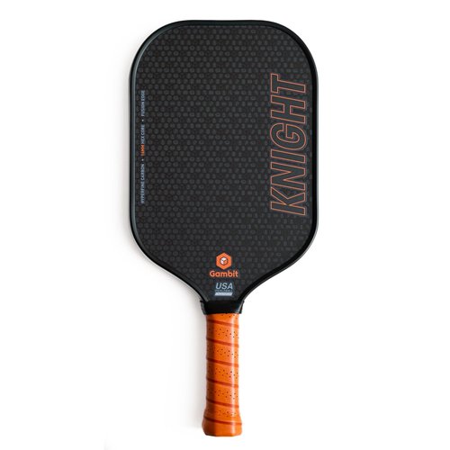 Gambit Knight Pickleball Paddle – USA Pickleball Approved – T700 Raw Carbon Fiber, 16 mm Thermoformed Unibody, Foam-Injected Edge – High Spin & Control – Adjustable Weight Kit + Neoprene Cover
