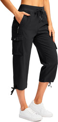 Soothfeel Women's Cargo Capris Pants - Lightweight Quick-Dry Travel & Hiking with 6 Pockets