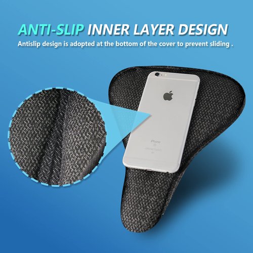 YLG Bike Seat Cover, Memory Foam & Gel Bike Seat Cushion Cover for Men & Women, Comfortable Bicycle Seat Cover for Peloton/Fixed/Cruiser/Indoor/Outdoor Bike seat with Waterproof Cover