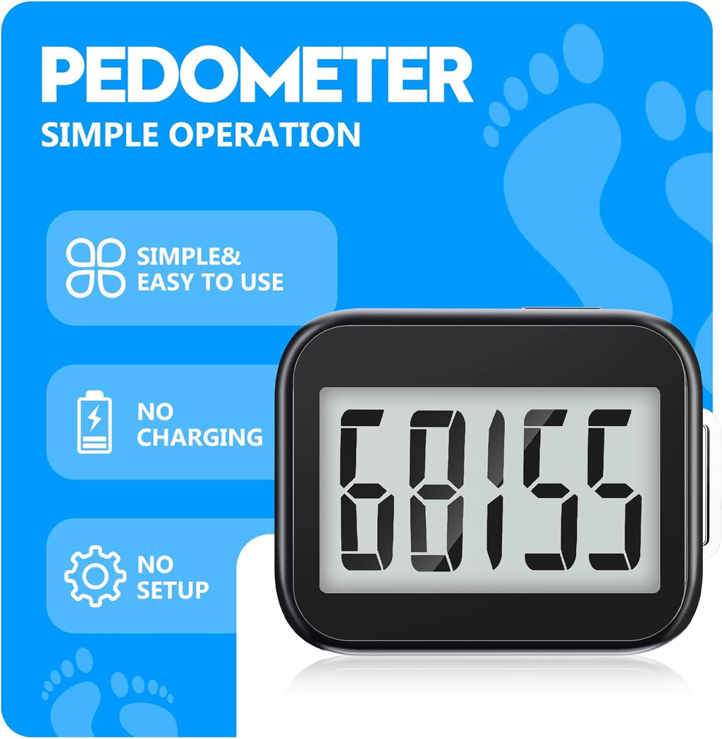 Skiennix Simple Step Counter - Removable Clip & Lanyard for Easy Carry | Lightweight & Portable