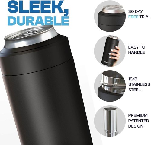 Frost Buddy Can Cooler - Universal Fit for 12 & 16 oz or Slim Bottles - Insulated Stainless Steel (Nebula)