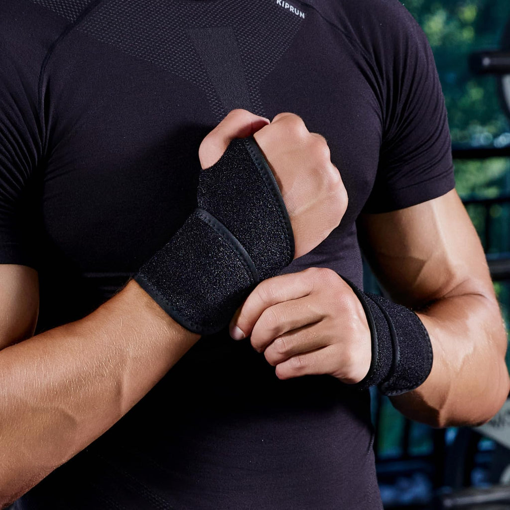 YUNYILAN Wrist Brace - Adjustable Compression Straps for Carpal Tunnel Relief | 2-Pack, Black