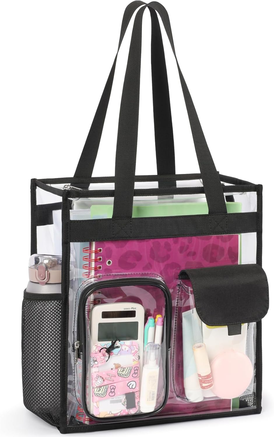 PACKISM Clear Tote Bag - Heavy Duty Transparent PVC School Bag for Girls | Large Size