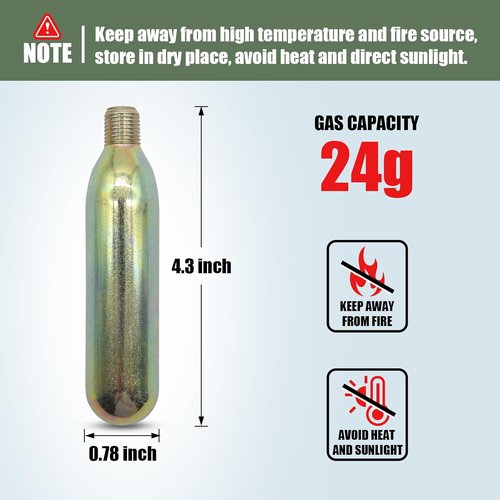 CO2 Cartridge - 24 Gram Metal Rearming Kit for Life Vest & PFD | Auto/Manual Compatibility