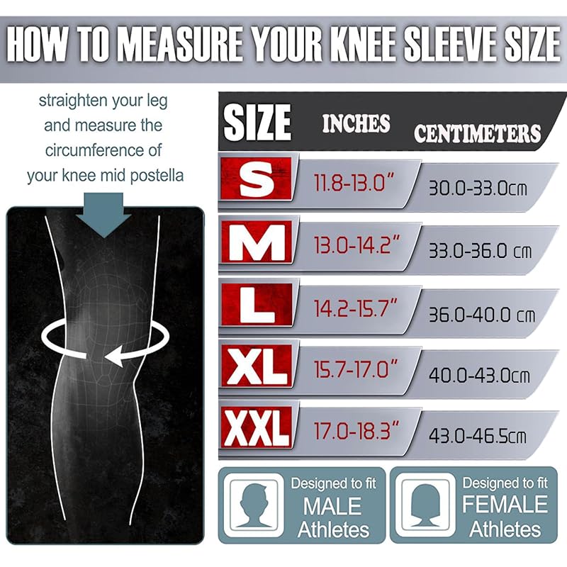 Nisrok 7mm Knee Sleeves - 1 Pair, Camo Gray Large - Neoprene Knee Brace for Cross Training, Weightlifting & Squats