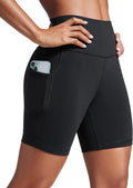 CRZ YOGA Biker Shorts - Butterbreeze High Waist with Pockets for Gym, Volleyball & Yoga | 6'' Women's Size