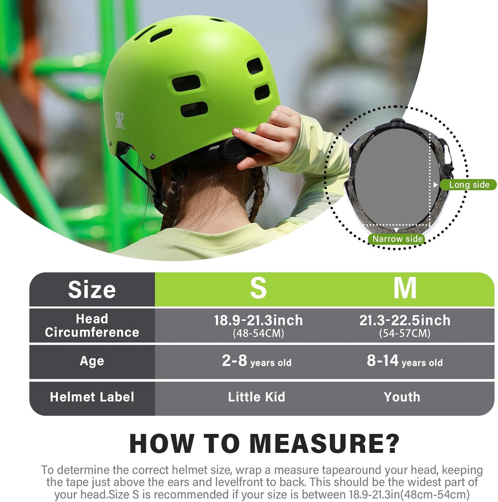 Skiennix Youth Bike Helmet - Adjustable Multi-Sport Protection for Kids Aged 3-14 | Skateboard & BMX