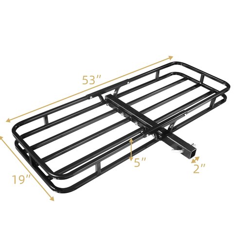 Thunderbay 500 Lbs Hitch Cargo Carrier 53” x 19” x 4” Fits 2" Receiver Rear Trailer Cargo Basket for RV's, Trucks, SUV's, Vans Traveling Camping