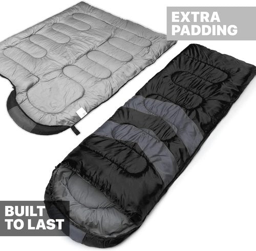 MalloMe Sleeping Bags - Cold Weather Backpacking & Camping Gear for Kids 10-12 | Lightweight & Compact