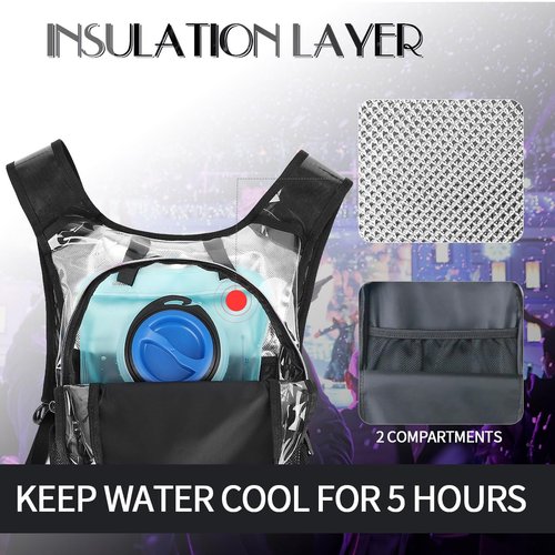 CITCAR Hydration Pack, Water Backpack with 3L Hydration Bladder Lightweight Insulation, Festival Essential, Rave Hydration Backpack, Hydropack Backpack for Rave, Hiking, Biking, Festival Gear