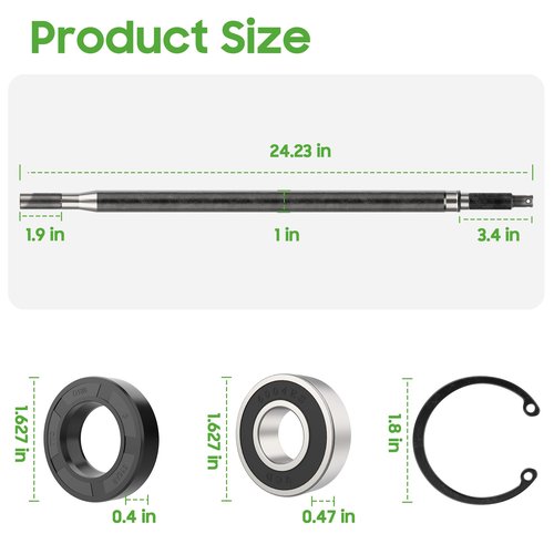 10L0L Golf Cart Rear Axle Shaft with Bearing Seal Kit Passenger Side Compactible with for Yamaha G16 G19 G22 1996-2008 Drive 2015-up Golf Cart Replaces JR1-G6512-00-00