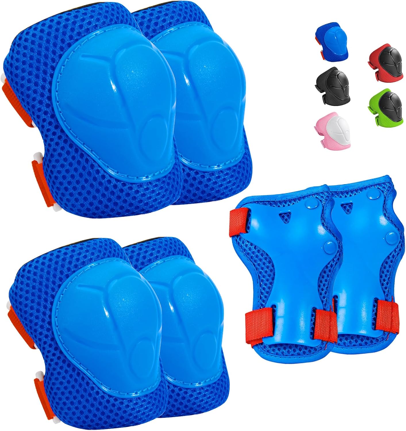 Wemfg Kids Protective Gear Set - Knee Pads, Elbow Pads & Wrist Guards for Ages 3-14 | Ideal for Skating & Cycling