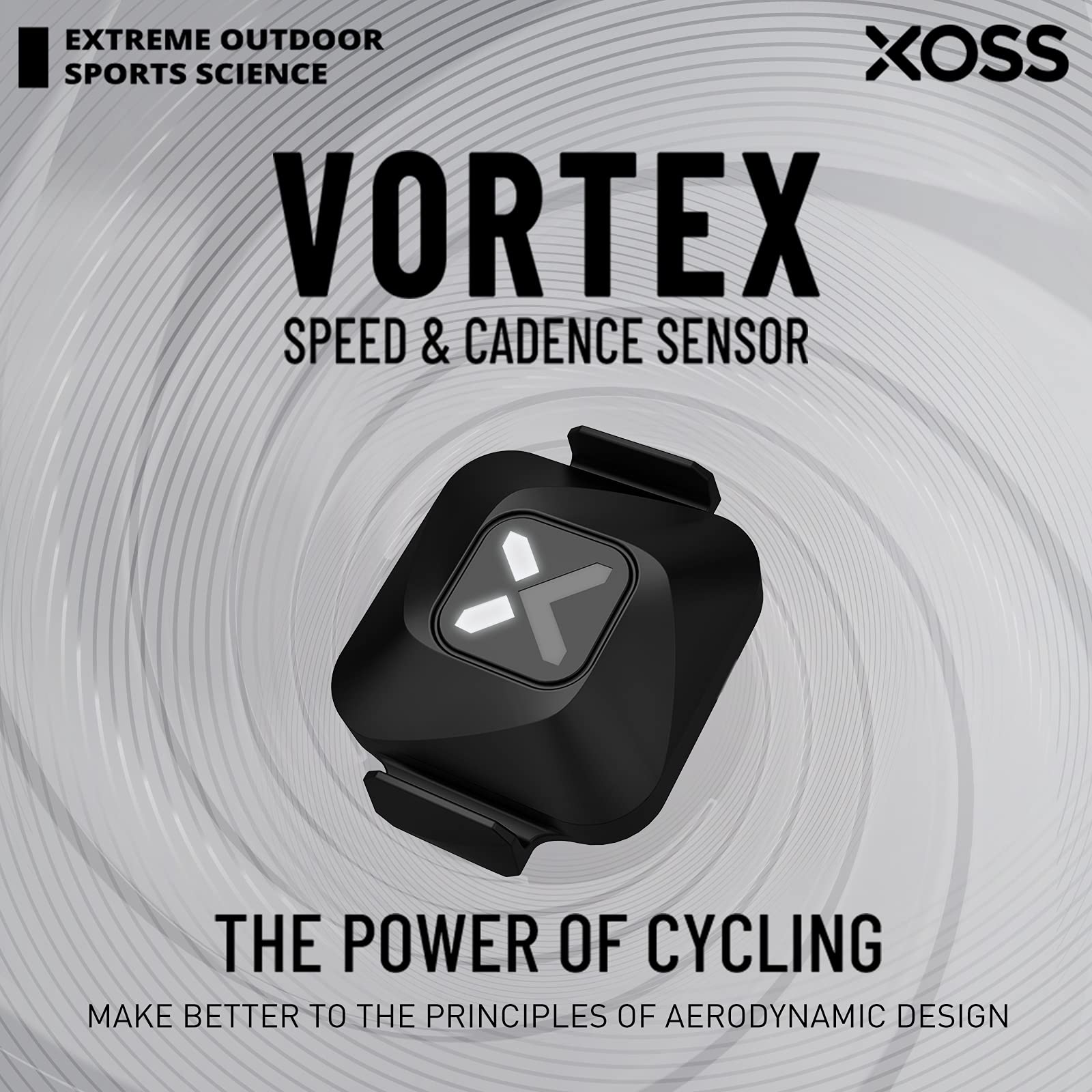 XOSS Vortex Cadence/Speed Sensor ANT+/Bluetooth 4.0, Outdoor/Indoor Wireless IPX7 Dual Modes Bike Computer RPM Sensor for Road Bike/Spinning Bike/MTB Compatible with Wahoo Fitness/Zwift/Strava
