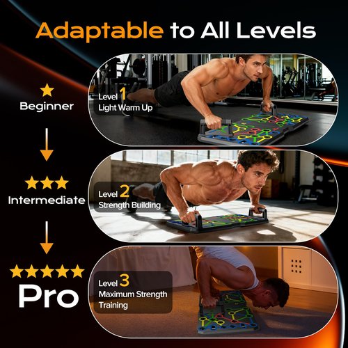 AERLANG Extra Large Push Up Board 26.2" x 13.8", Portable 30-in-2 Workout Set for Push Up, Multi-functional Pushup Stands for Strength Training, Fat Burning Push Up Bar for Home Gym