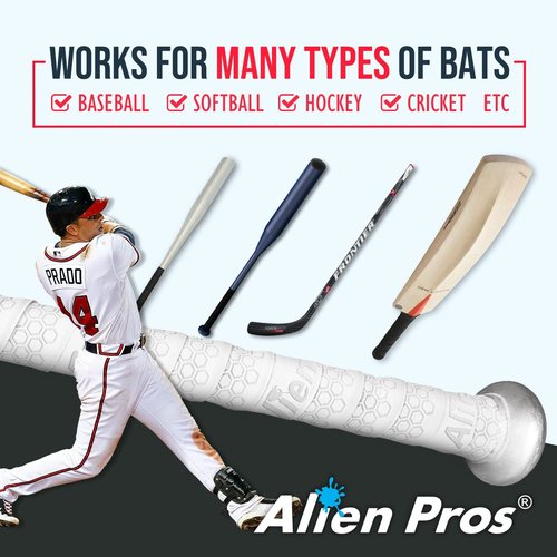 ALIEN PROS Baseball Bat Grip Tape - Pro Quality 1.1 MM Precut 2-Pack for Epic Home Runs