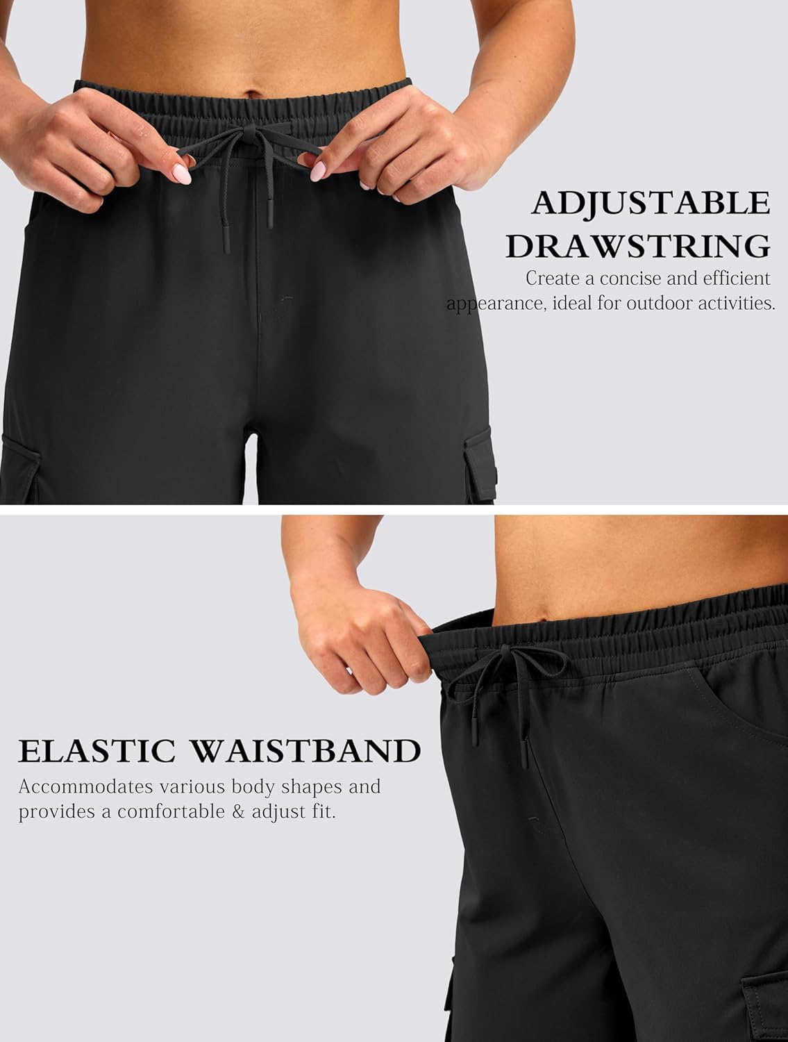 Viodia Women's Cargo Bermuda Shorts - Lightweight Knee-Length Hiking Capris for Summer Travel