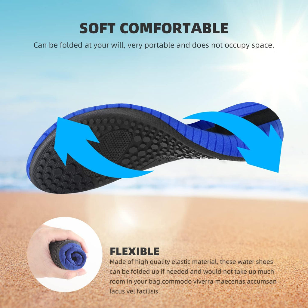 Skiennix Quick-Dry Water Shoes | Aqua Socks for Swim, Beach & Yoga | Adult & Youth Sizes