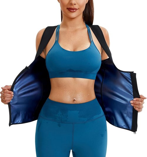 Junlan Sauna Suit - Women's Waist Trainer Vest | Sweat Tank Top Shaper with Zipper