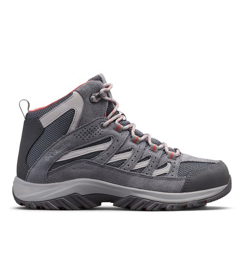 Columbia Womens Crestwood Mid Waterproof, Graphite/Daredevil, 9.5
