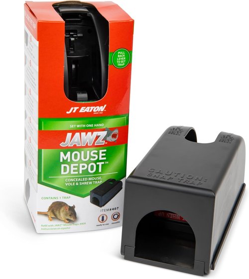 JT Eaton Jawz Mouse Traps - Covered Design for Effective Rodent Control | Durable & Reliable