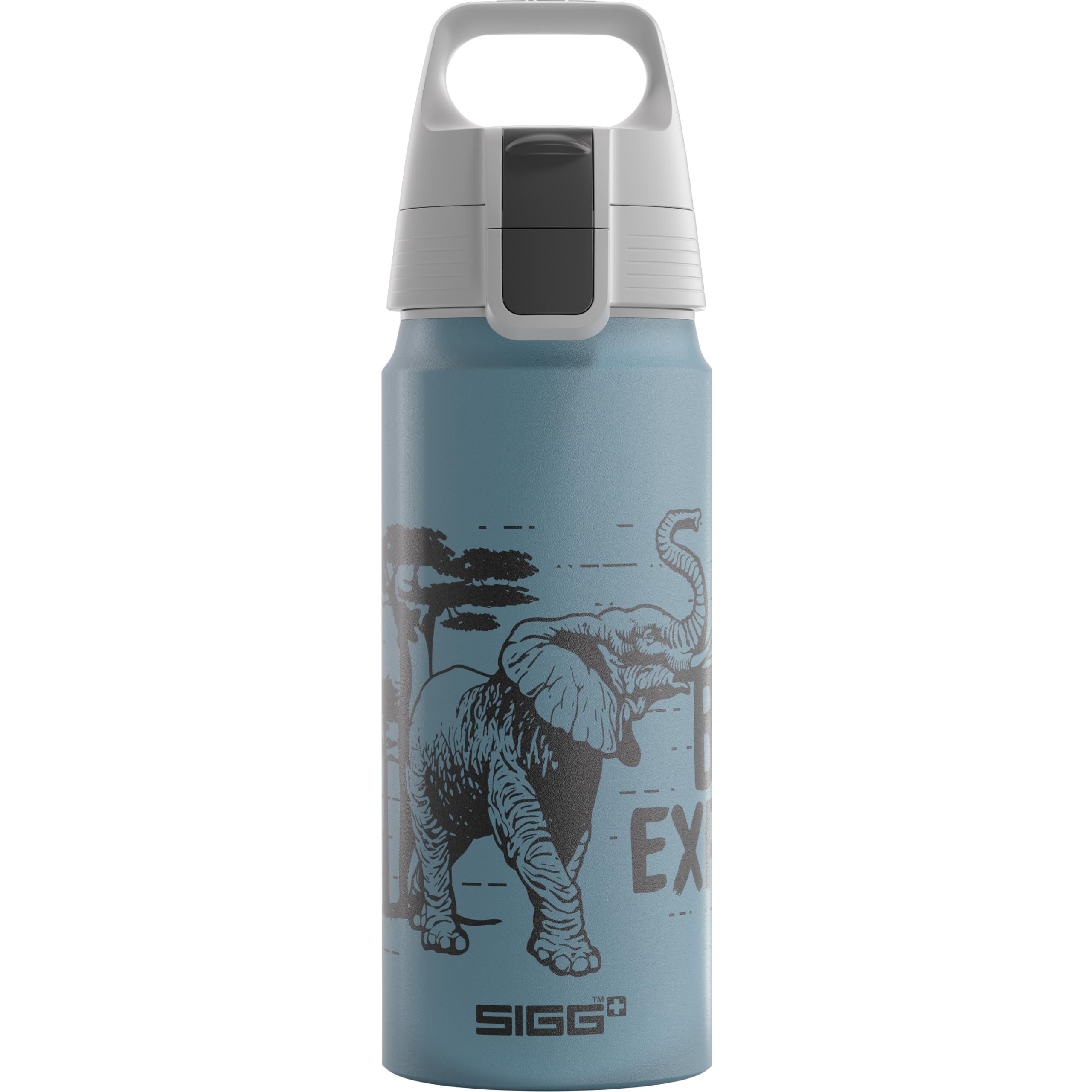 Sigg - Aluminium Water Bottle for Children - WMB One Brave Elephant - Suitable for Carbonated Drinks - Leak-Proof - Light as a Feather - BPA-Free - ClimatePartner Certified - Sports & School - Blue -