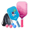 Pickle Ball Paddles Set of 2 Fiberglass Pickle Ball Racket Lightweight Honeycomb Core Unmatched Control